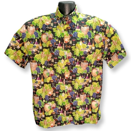 Wine Harvest Hawaiian Shirt-  Made in USA 100% Cotton